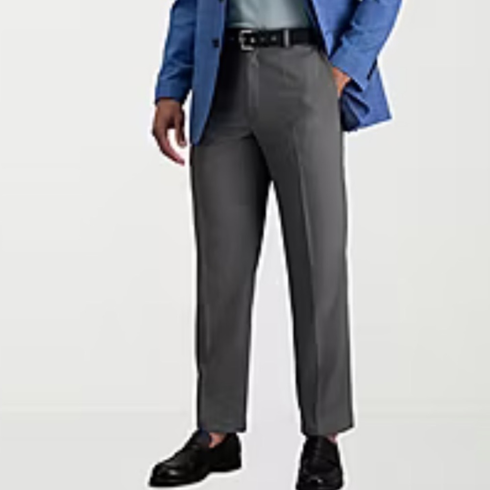 Haggar Cool 18 Pro Mens straight Fit Flat Front Pant light grey 34x30